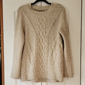Soft Surroundings Cable Knit Sweater - Tan